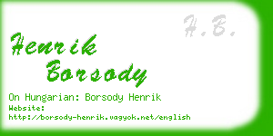 henrik borsody business card